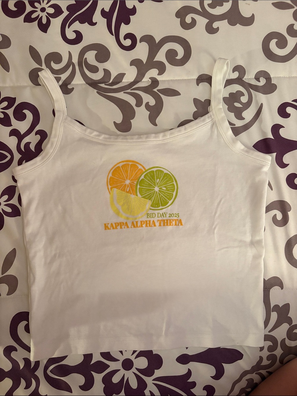 Kappa Alpha Theta BID Day Graphic White Tank